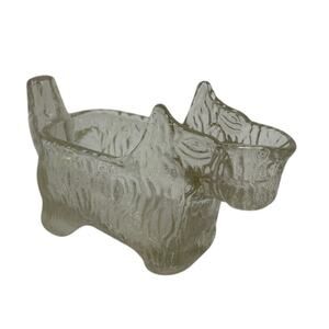 Vtg Scottie Dog Clear Glass Open Creamer Gravy Boat